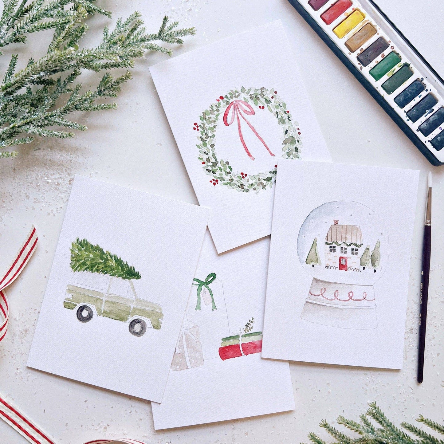 Christmas cheer paintable notecard