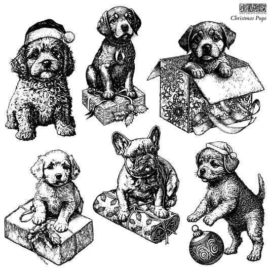 Christmas Pups Stamp, 12x12, by IOD