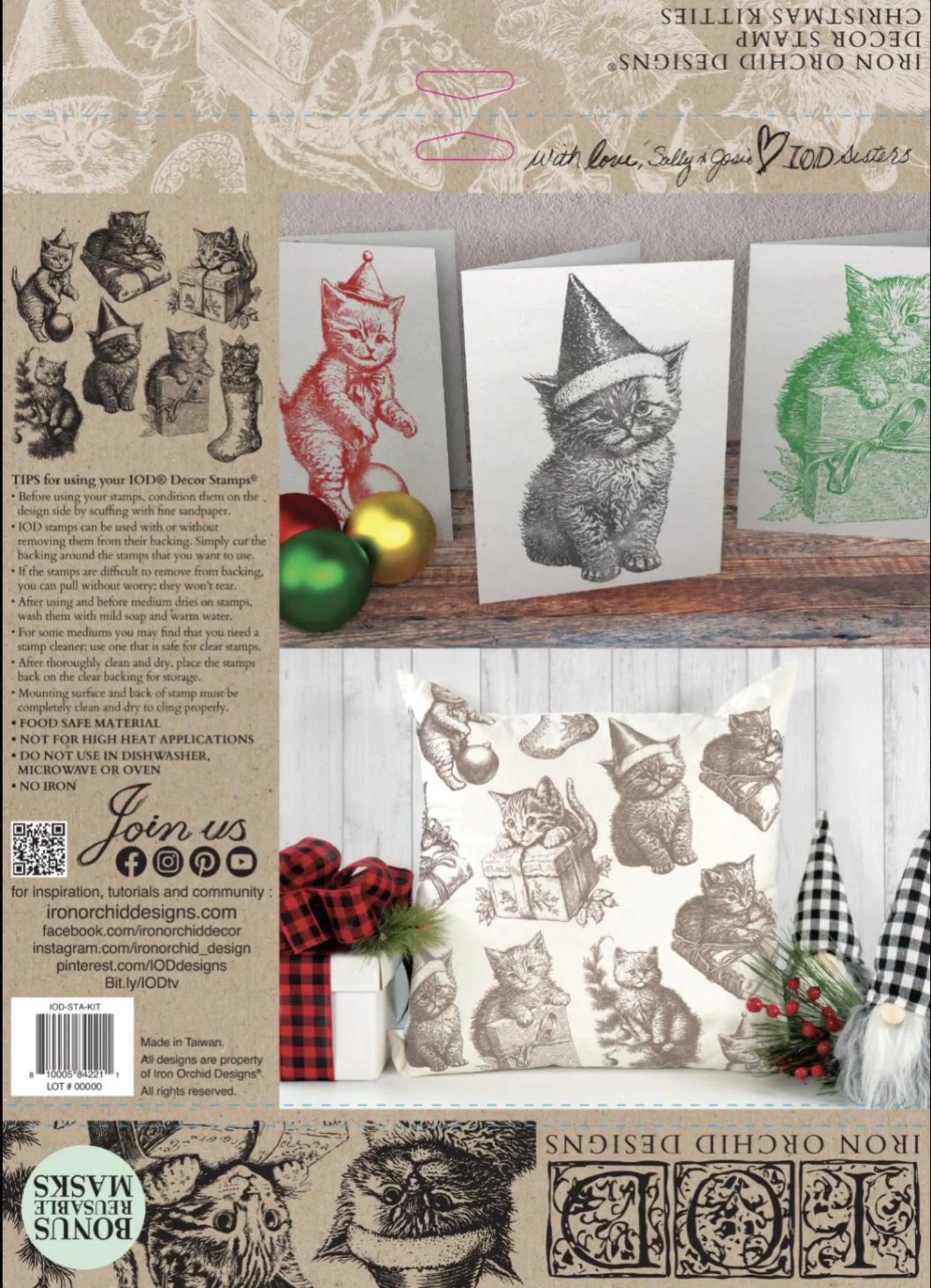 Christmas Kitties 12x12 Stamp by IOD