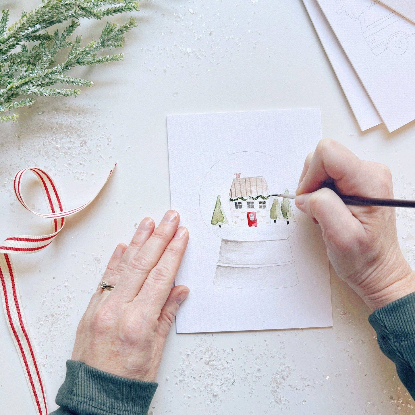 Christmas cheer paintable notecard